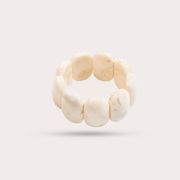 BRACELET ÉLASTIQUE DOMINO BLANC MARBRÉ