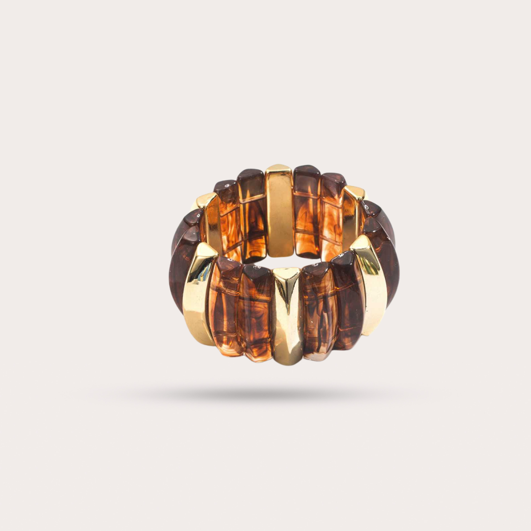 BRACELET ÉLASTIQUE DORÉ AMBRE