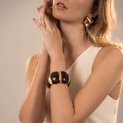 BRACELET ELASTIQUE GALET AMBRE