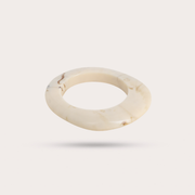 JONC OVALE BLANC MARBRÉ