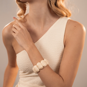 BRACELET ÉLASTIQUE DOMINO BLANC MARBRÉ